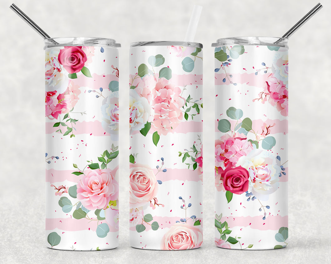 Floral Rose Stripe