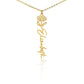 Birth Month Flower Name Necklace