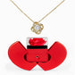 Love Knot Necklace with Red Heart Rose Box