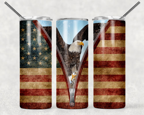 American Flag Eagle Zipper